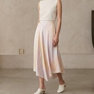 Vince Women´s Rainbow Wash Pastel Silky Flowy Feminine Drape Skirt Size 4